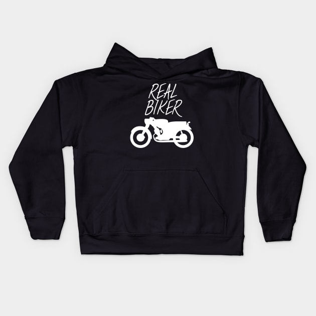 Motorbike Real biker Kids Hoodie by maxcode